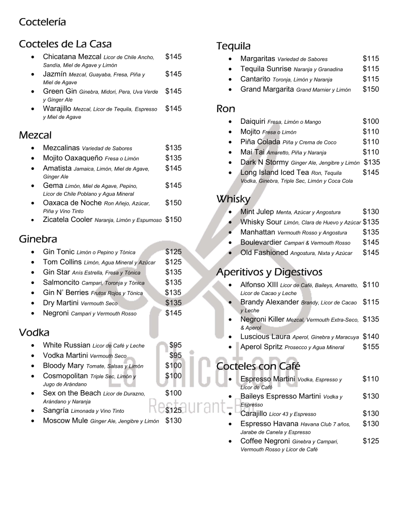 Restaurante La Chicatana Menu - Image 2