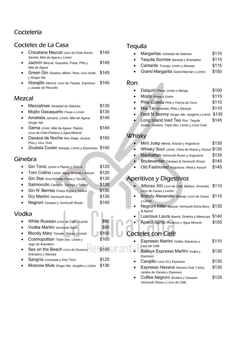 Restaurante La Chicatana Menu - Image 4