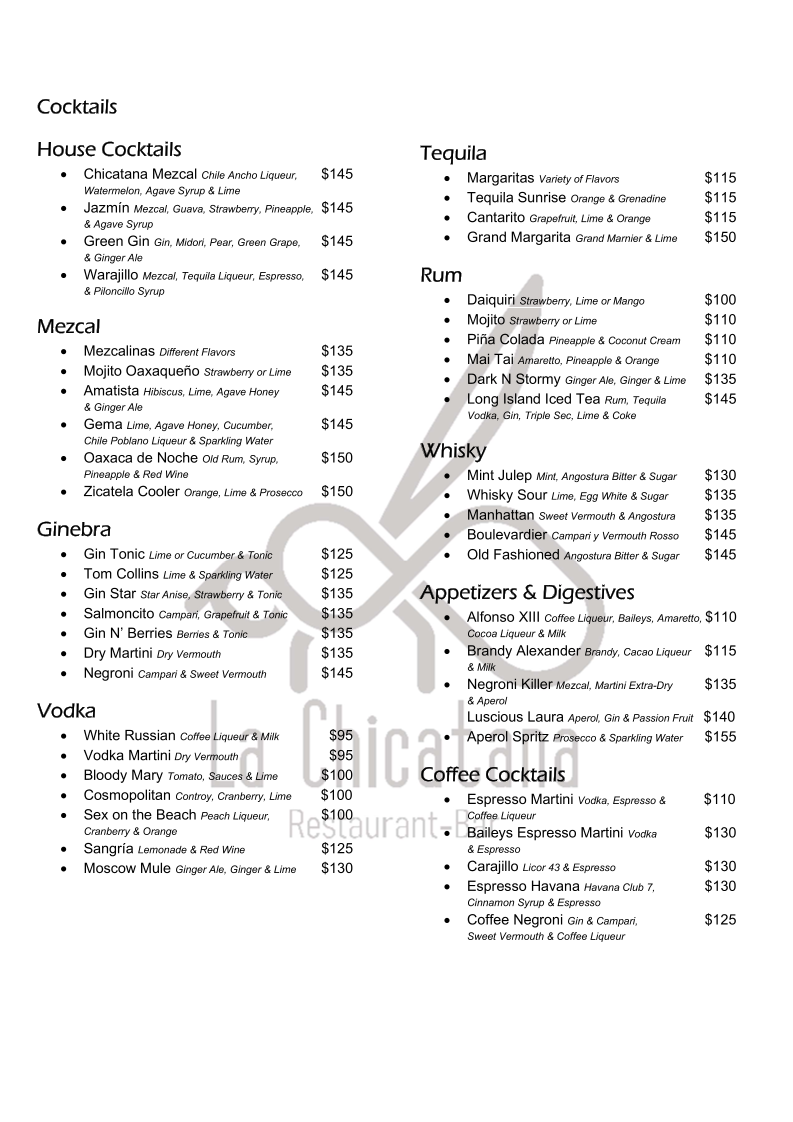 Restaurante La Chicatana Menu - Image 6